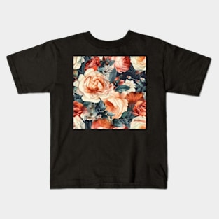 Detailed Water Color Flower Pattern - 2 Kids T-Shirt